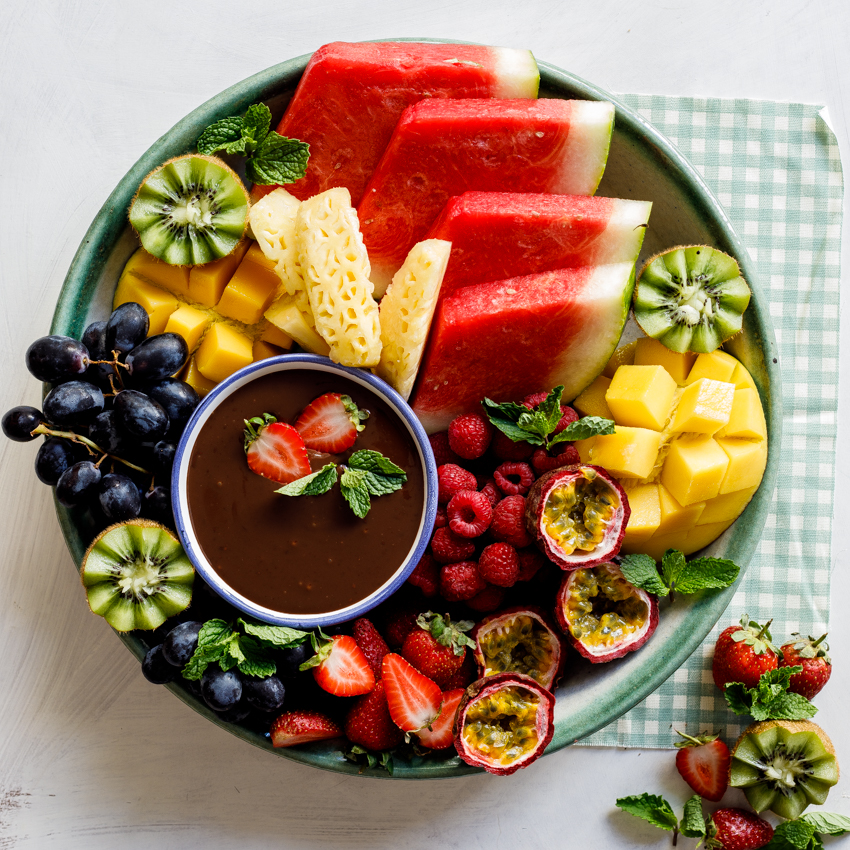 Fruit Salad with 0% Chocolate Syrup