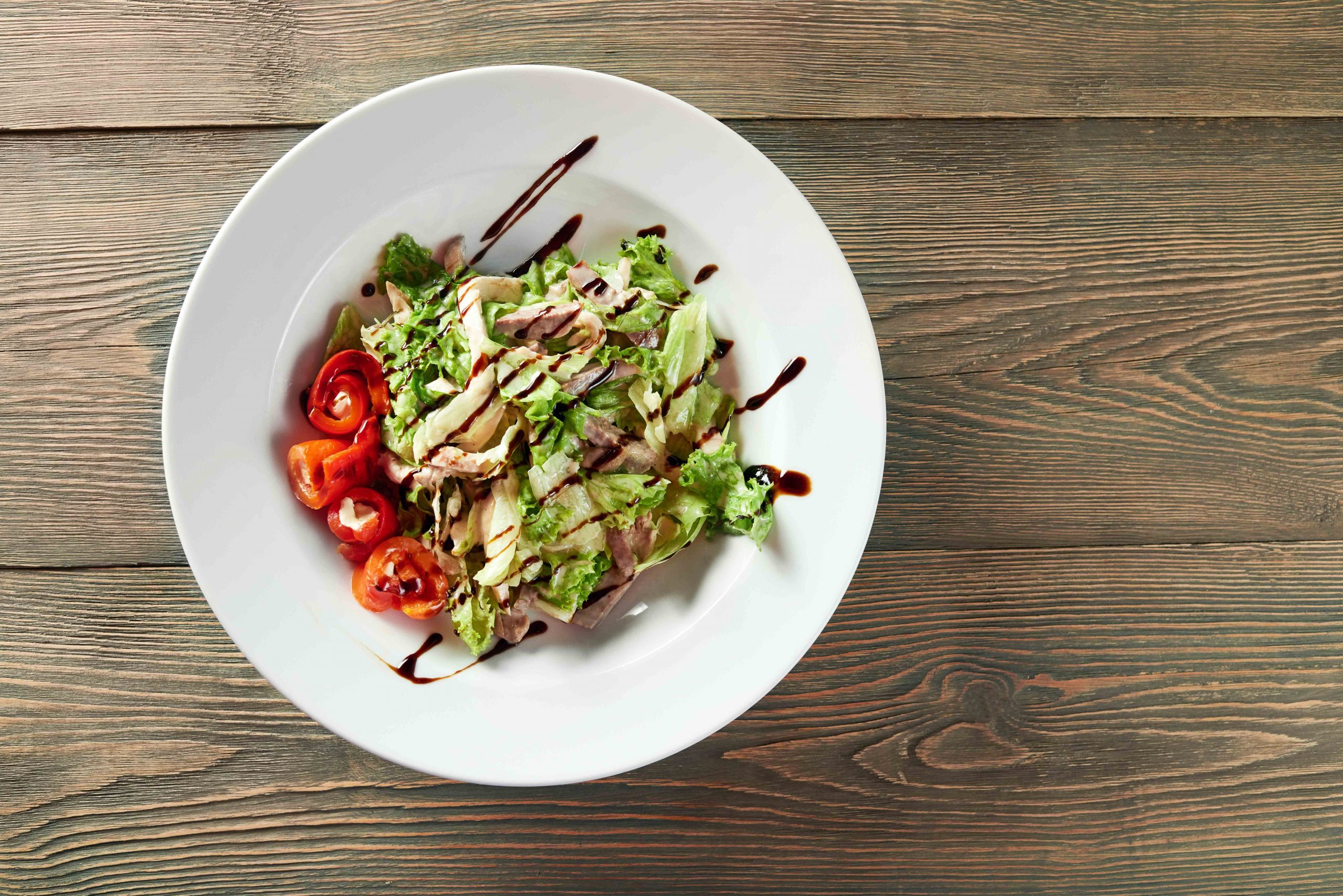 Chicken salad with barbeque sauce